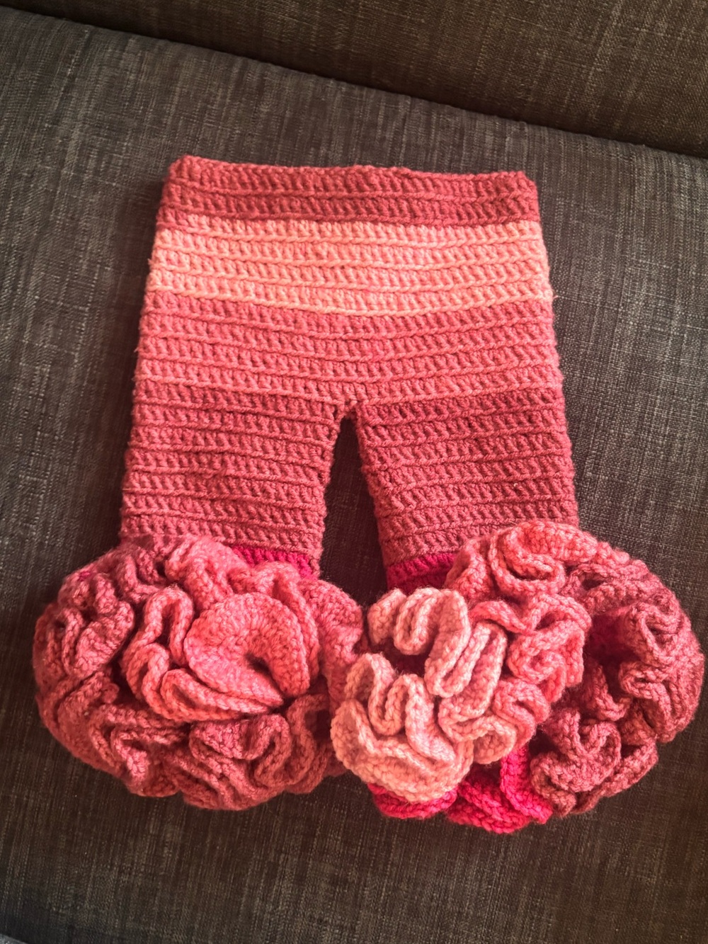 Handmade Pink Ombre Ruffle Leg Warmers for baby’s